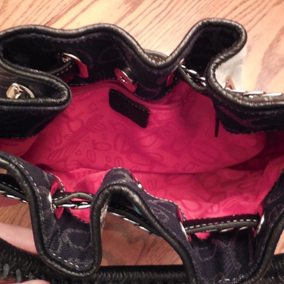 BEBE Women's Python Black/White/Blue Shoulder Bag - Picture 3 of 3